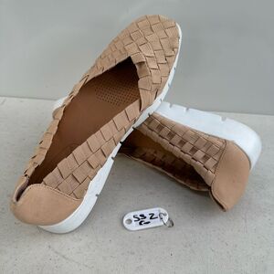 Corso Como Illana Tan Size 7,5M Shoes Woven Elastic Slip On Textile Leather